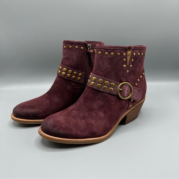 Sofft Shoes - Sofft suede leather comfort heeled boots Red women’s size 7